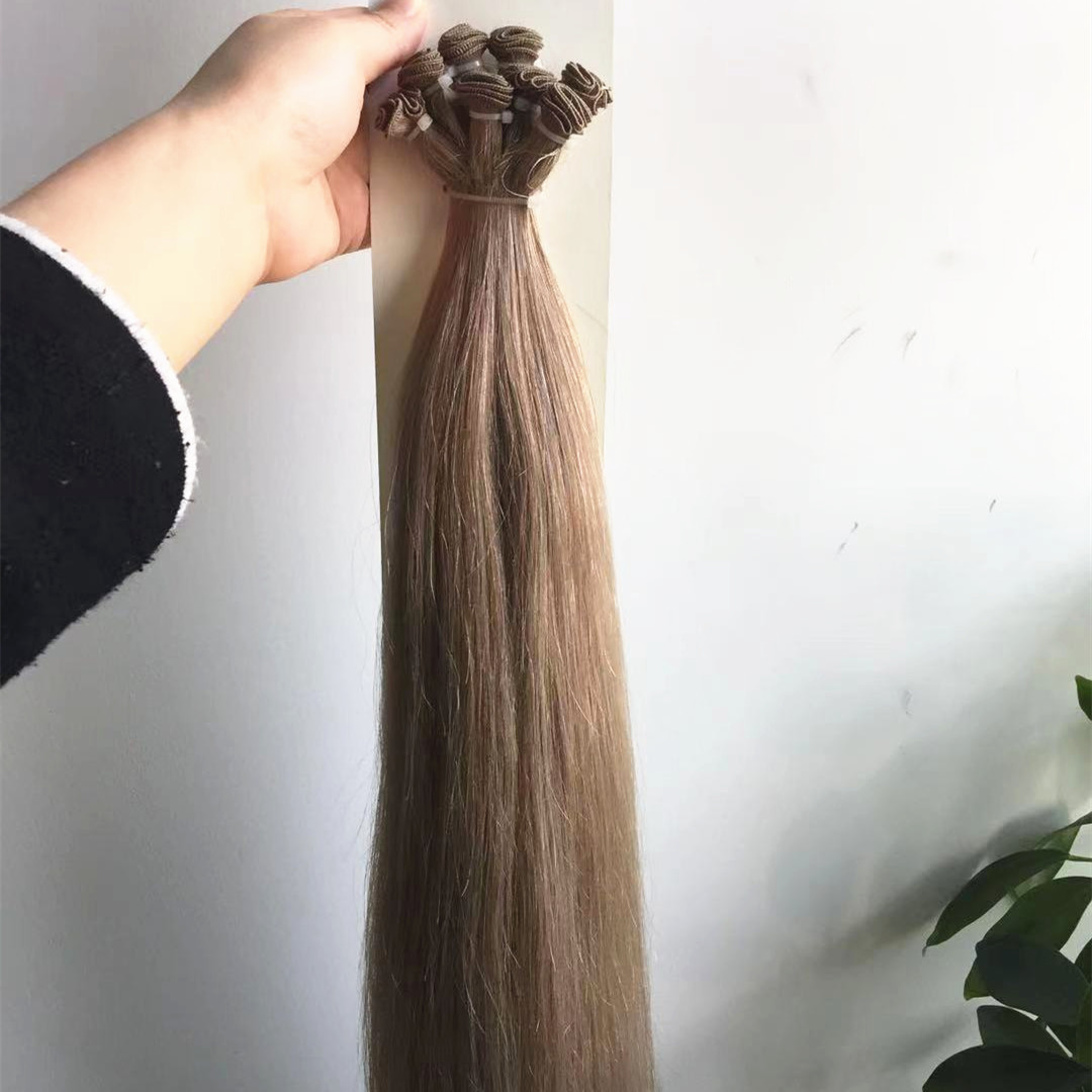 100 hand tied weft remy human hair extensions wholesale QM241